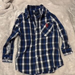 U.S. Polo Assn. Blue and White Plaid Button-Down Shirt